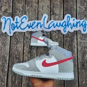 Nike Dunk High Retro SE Lt Grey/Gym Red/White
